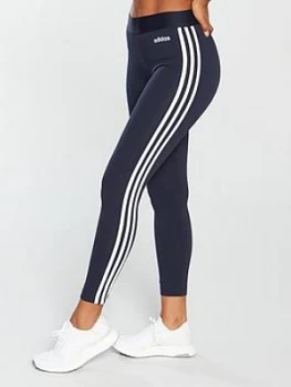 adidas Essentials 3 Stripe Tight - Navy, Size 2Xs, Women