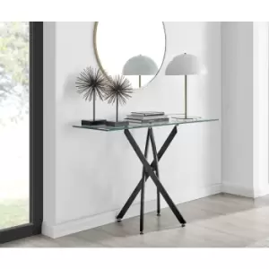 Furniturebox Leonardo Black Leg Contemporary Console Table Hallway Living Room Bedroom