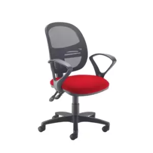 Dams MTO Jota Mesh Medium Back Operators Chair with Fixed Arms - Solano Yellow