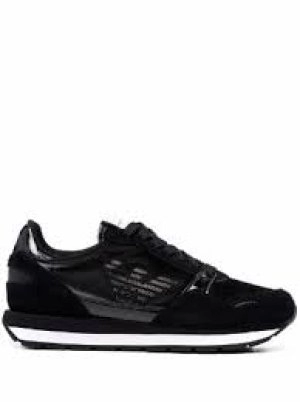 Emporio Armani Leather Cupsole Trainers Black Size 5 Women