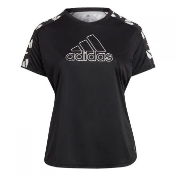 adidas Own The Run Celebration T-Shirt (Plus Size) Womens - Black