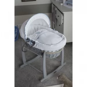 Over The Moon Grey Wicker Moses Basket