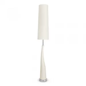 Curved Ceramic Floor Lamp in Cream