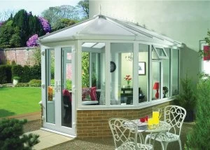 Wickes Victorian Dwarf Wall White Conservatory - 12 x 9 ft