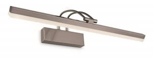 LED 1 Light Picture Wall Light - 11w Brushed Steel