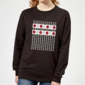 Marvel Deadpool Snowflakes Womens Christmas Sweatshirt - Black