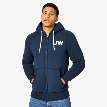 Jack Wills Corbig Space Dye Sherpa Zip Up Hoodie - Navy