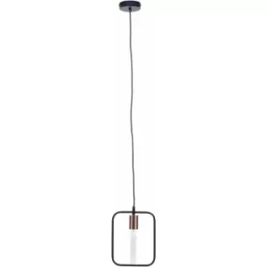 Premier Housewares Chandelier / Ceiling Light Black And Copper Pendant Lights For Ceiling / Hallway / Living Room Tubular Bulb Lighting For Halls /