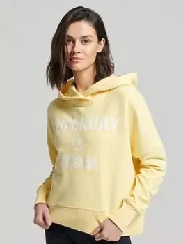 Superdry Code Core Sport Hoodie - Yellow, Yellow, Size 12, Women