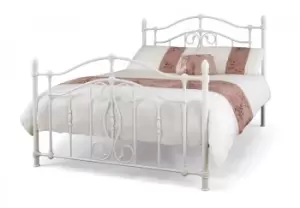 Serene Nice 4ft6 Double White Metal Bed