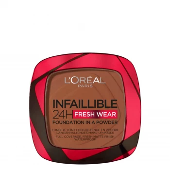 LOreal Paris Infallible 24 Hour Fresh Wear Foundation Powder 9g (Various Shades) - 375 Deep Amber