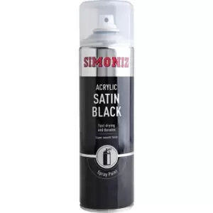 SIMP16D Acrylic Satin/Matt Black Spray Paint - 500ML