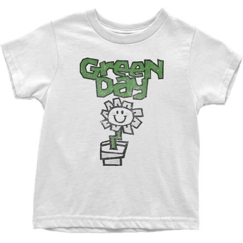 Green Day - Flower Pot Kids 11-12 Years T-Shirt - White