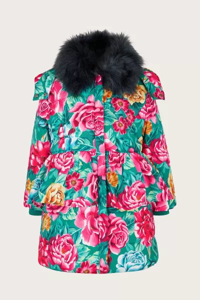 Floral Printed Padded Coat