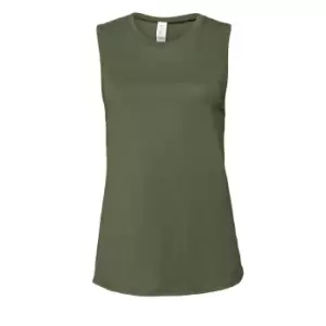 Bella + Canvas Womens/Ladies Muscle Heather Jersey Tank Top (L) (Military Green)