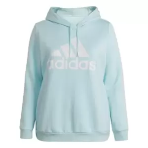 adidas Essentials Logo Fleece Hoodie (Plus Size) Womens - Almost Blue / White