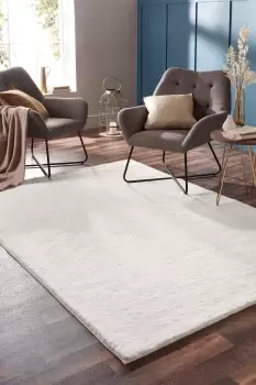 Washable Faux Fur Ivory Rug 67X200