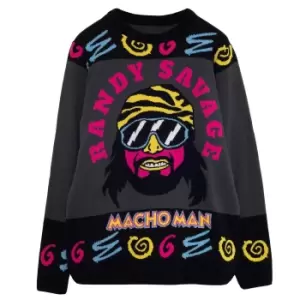 WWE Womens/Ladies Macho Man Randy Savage Knitted Jumper (XL) (Black)