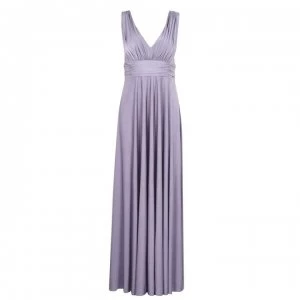 Biba Deep V Maxi Dress - Silver Grey