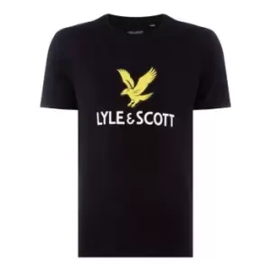 Lyle and Scott Lyle Large Logo T Shirt Mens - Black