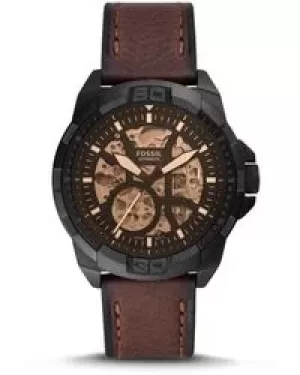 Fossil Men Bronson Automatic Brown Eco Leather Watch