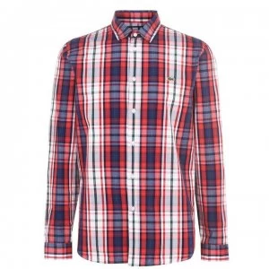 Lacoste Long Sleeves Poplin Checked Shirt - Navy LYA