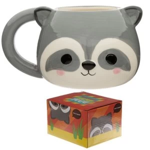 Cutiemals Ceramic Raccoon Head Shaped Mug