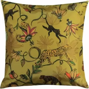 Furn Wildlife Jungle Print Outdoor Cushion Cover, Gold, 43 x 43 Cm