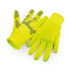 Beechfield Unisex Adult Sports Tech Softshell Gloves (L-XL) (Fluorescent Yellow)