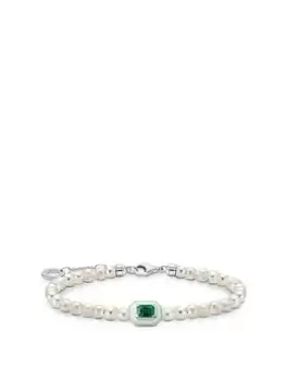 Thomas Sabo Bracelet with Green Octagon Pendant, Green, Women