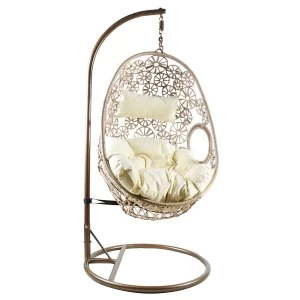 Charles Bentley Rattan Garden Swing Chair - Natural