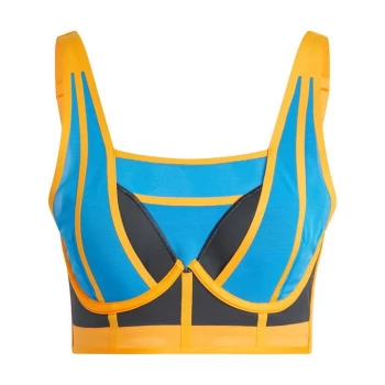 adidas TLRD Impact Luxe Training High-Support Bra Womens - Carbon / Orange Rush / Bright