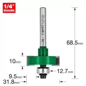 Trend CRAFTPRO One Piece Slotting Router Cutter 10mm 31.8mm 1/4"