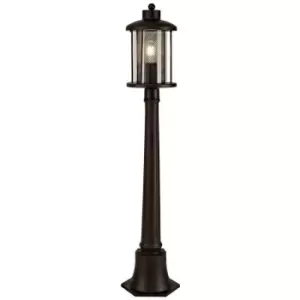 Luminosa Lighting - Single Headed Post Lamp, 1 x E27, Antique Bronze, Clear Glass, IP54