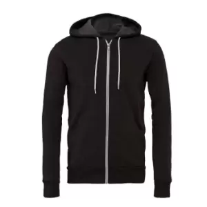 Bella + Canvas Adults Unisex Full Zip Hoodie (XL) (Dark Grey Heather)