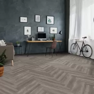 Kraus Rigid Core Herringbone Luxury Vinyl Floor Tile - Harpsden Grey