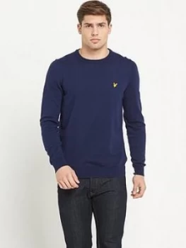 Lyle & Scott Merino Jumper, Navy, Size L, Men