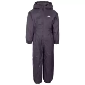 Trespass Childrens/Kids Button Rain Suit (2-3 Years) (Dark Grey)