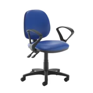 Dams MTO Jota Medium Back PCB Operators Chair with Fixed Arms - Nero Black Vinyl