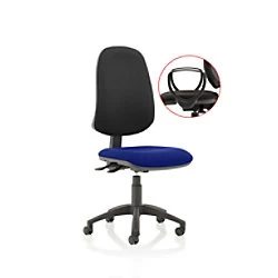 Dynamic Independent Seat & Back Task Operator Chair Loop Arms Eclipse Plus XL Black Back, Stevia Blue Seat Without Headrest High Back