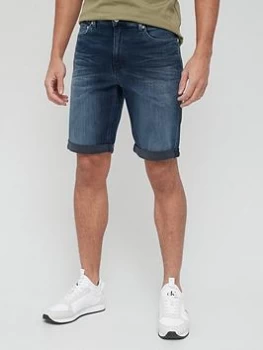 Calvin Klein Jeans Slim Fit Denim Shorts - Denim Blue