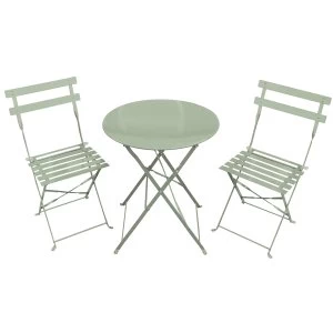 Charles Bentley Metal Bistro Set - Green