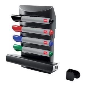 Nobo Prestige Accessories Caddy 4 Dry Erase Marker Pens and Small Eraser Pad