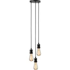 Calla - 230V E27 Vintage 3 Light Pendant - Matt Black - CALVI3PMB - Knightsbridge