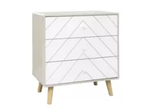 Seconique Dixie Grey and White 3 Drawer Chest of Drawers