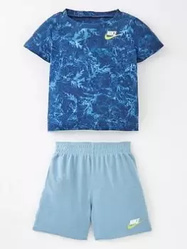 Nike Infant Boys Nsw Leaf Dye Short Set, Blue, Size 18 Months