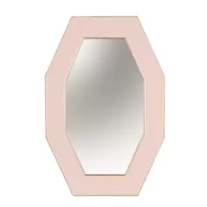 Framed Octagonal Wall Mirror Pink