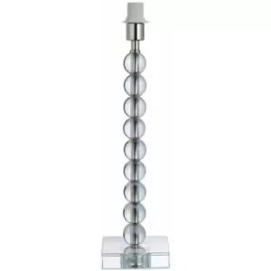 Crystal Glass Table Lamp Base - Polished Nickel Metalwork - Bedside Desk Light