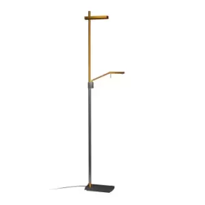 Phuket Floor Lamp 2 Light 21W Down 7W Up LED 3000K, 3000lm, Touch Dimmer, Copper/Anthracite ITEM IS COLLECTION ONLY