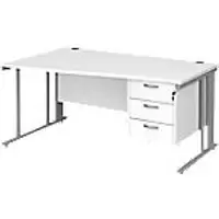 Dams International Wave Desk MCM16WLP3SWH 1,600 x 725 x 800 - 990 mm